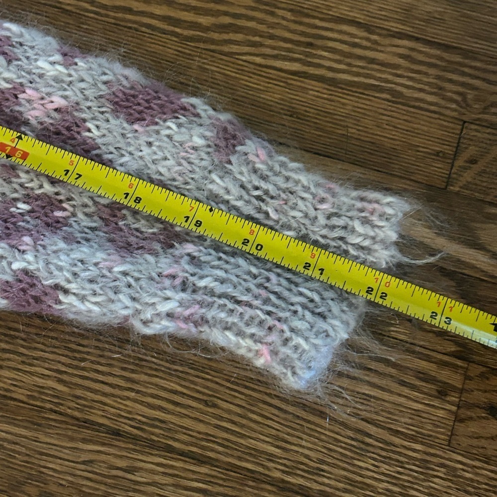 Vintage Boston Traders Wool/Mohair Blend Knit Sweater M Purple/Pink HongKong Ski - Picture 8 of 12